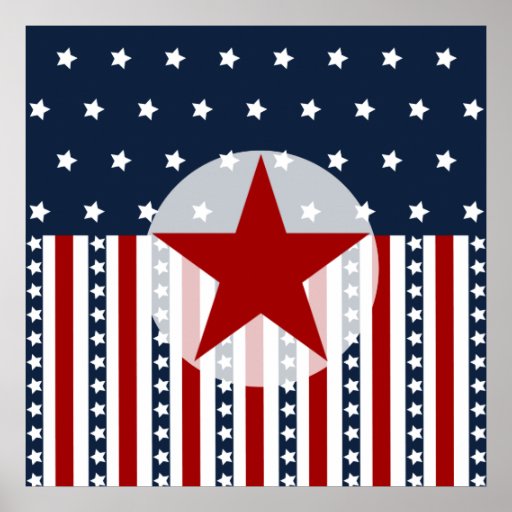 Patriotic Stars and Stripes American Flag Design Poster Zazzle