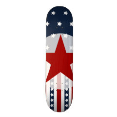 Patriotic Stars and Stripes American Flag Design Skateboard Deck