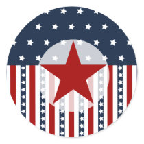Patriotic Stars and Stripes American Flag Design Round Sticker