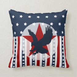Patriotic Stars and Stripes Bald Eagle American Pillows