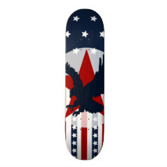 Patriotic Stars and Stripes Bald Eagle American Skateboard Deck