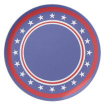 Patriotic Stars and Stripes Dinner Plates