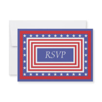 Patriotic Stars and Stripes RSVP Invitations