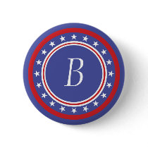 Patriotic Stars and Stripes - With Monogram Pin