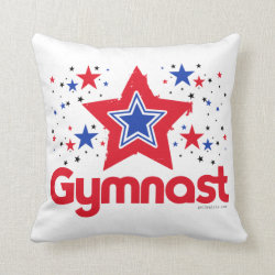 Patriotic Stars Gymnastics by Golly Girls Throw Pillow
