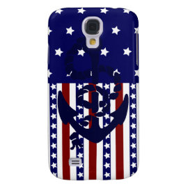Patriotic Stars Stripes Anchor Sailor Pattern HTC Vivid Cover