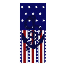 Patriotic Stars Stripes Anchor Sailor Pattern Personalized Announcements