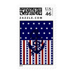 Patriotic Stars Stripes Anchor Sailor Pattern Stamps