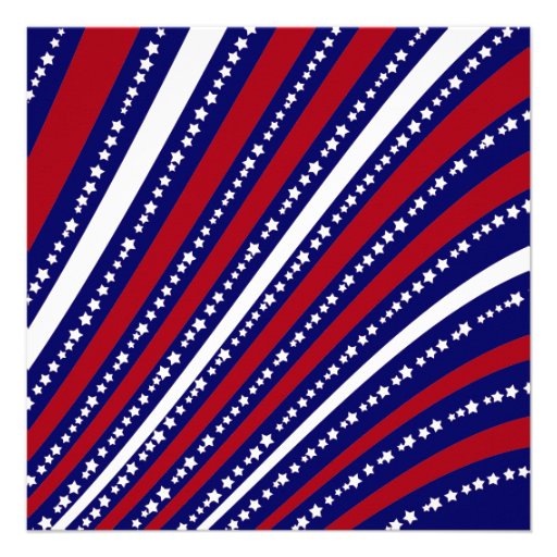 Patriotic Stars Stripes Freedom Flag 4th of July Announcement