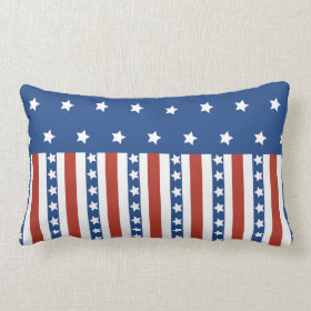 Patriotic Stars Stripes Freedom Flag 4th of July Throw Pillows