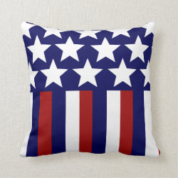 Patriotic Stars Stripes Freedom Flag 4th of July Throw Pillow