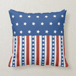 Patriotic Stars Stripes Freedom Flag 4th of July Throw Pillows