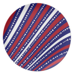 Patriotic Stars Stripes Freedom Flag 4th of July Party Plates