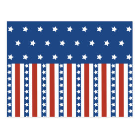 Patriotic Stars Stripes Freedom Flag 4th of July Postcard