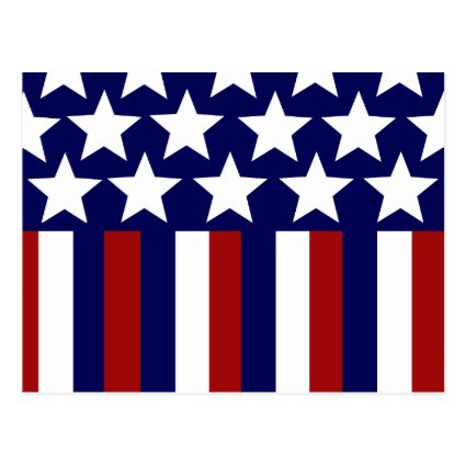 Patriotic Stars Stripes Freedom Flag 4th of July Postcard