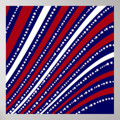 Patriotic Stars Stripes Freedom Flag 4th of July Posters