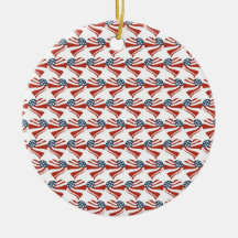 Patriotic Stars Stripes Freedom Flag Hearts 4th of Ornament