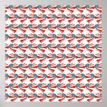 Patriotic Stars Stripes Freedom Flag Hearts Posters