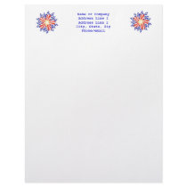 Patriotic Stationery - Stars and Stripes Flowers Letterhead Template