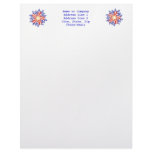 Patriotic Stationery - Stars and Stripes Flowers Letterhead Template