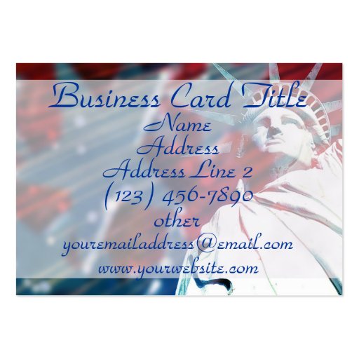 Patriotic Statue of Liberty USA Business Cards (front side)