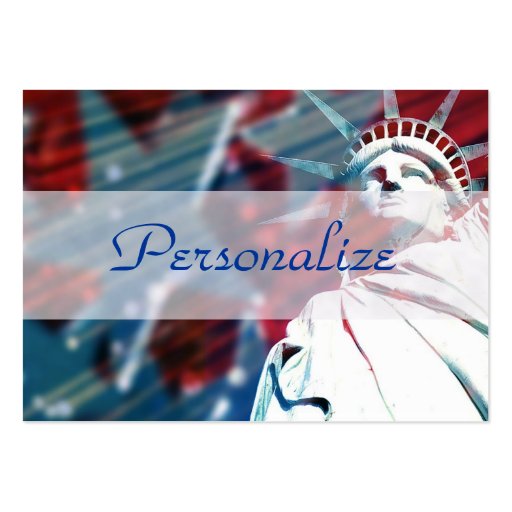 Patriotic Statue of Liberty USA Business Cards (back side)