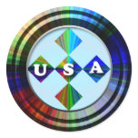 Patriotic Round Stickers