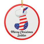 Patriotic Stocking - Merry Christmas Soldier ornaments