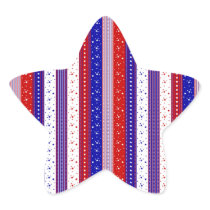 Patriotic Stripes Star Stickers