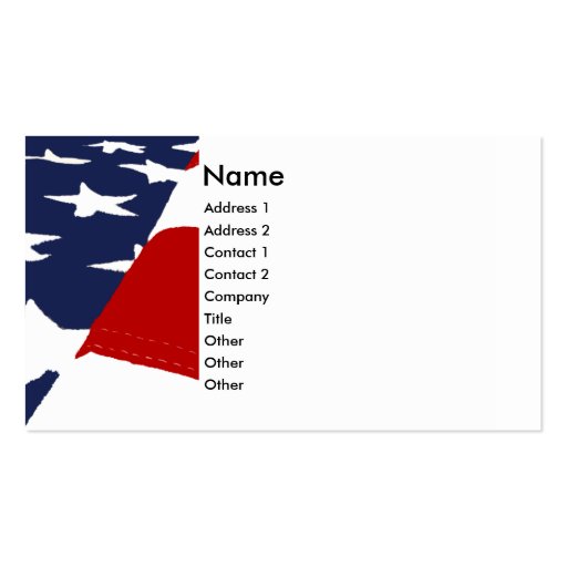 Patriotic Stylized American Flag Business Card (front side)