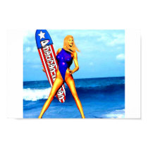 Patriotic Surfer Girl posters