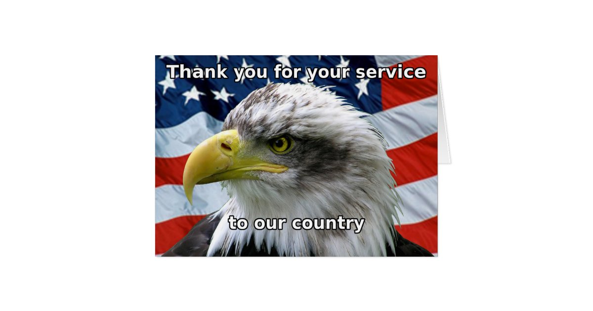 patriotic thank you for your service card zazzle thank you for service