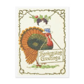 Patriotic Thanksgiving Postcard