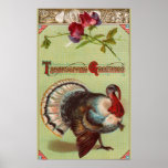 Patriotic Turkey Vintage Thanksgiving Print