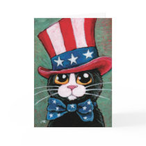 Patriotic Tuxedo Cat | Happy 4th of July Card
