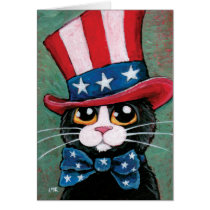 Patriotic Tuxedo Cat | Happy 4th of July Card
