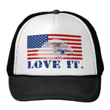 Patriotic U.S. LOVE IT Trucker Hat