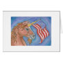 Patriotic Unicorn Waving American Flag Greeting Card