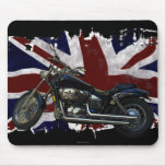 Patriotic Union Jack, UK Union Flag, Motorcycle Mouse Pad
