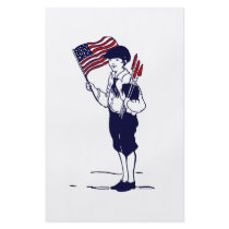 Patriotic US Flag and Fireworks Boy Custom Flyer