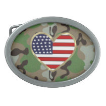 Patriotic USA Camo Belt Buckle