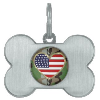 Patriotic USA Camo Pet Tag 