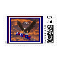 Patriotic USA Eagle Freedom Postage Stamp