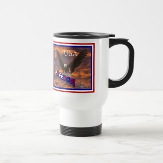 Patriotic USA Eagle Freedom Travel Coffee Mug mug
