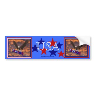 Patriotic USA Eagle Stars Freedom Bumper Sticker bumpersticker