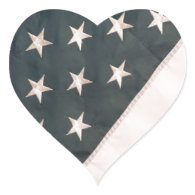 Patriotic USA Flag Heart Stickers
