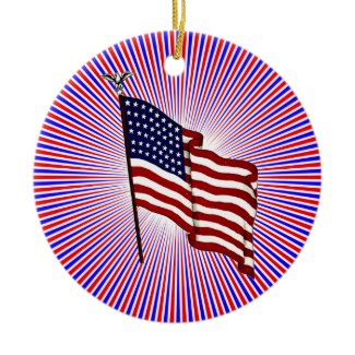 Patriotic USA Flag on Hanging Decoration Ornament ornament