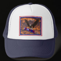 Patriotic USA Freedom Eagle Trucker Hat by SmilinEyesTreasures Patriotic USA Freedom Eagle Trucker Hat