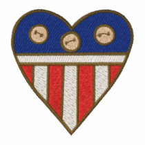 Patriotic USA heart women's embroidered polo shirt