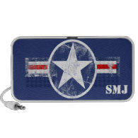 Patriotic USA Military Star Monogram mp3 Speaker